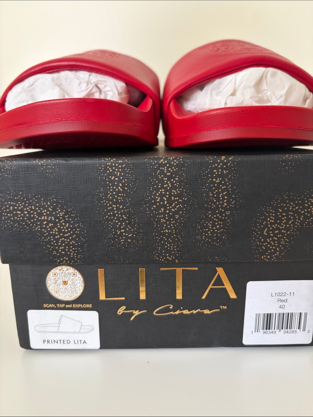 New Leather Slide Sandals - Lita by Ciara - Picture 2 of 8